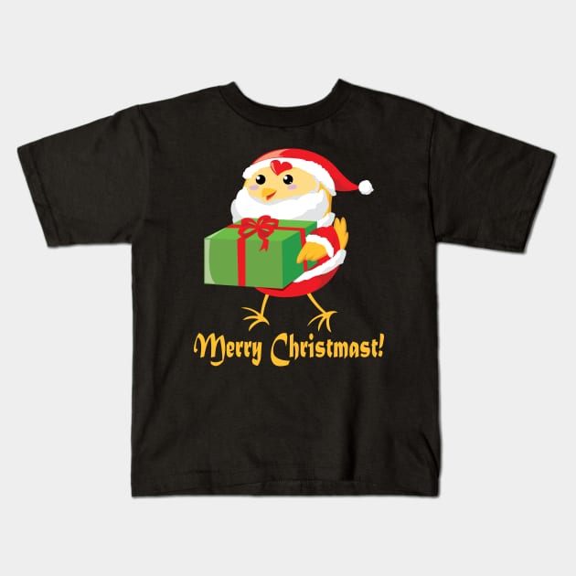 Merry Santa Chicken Kids T-Shirt by Minami14R